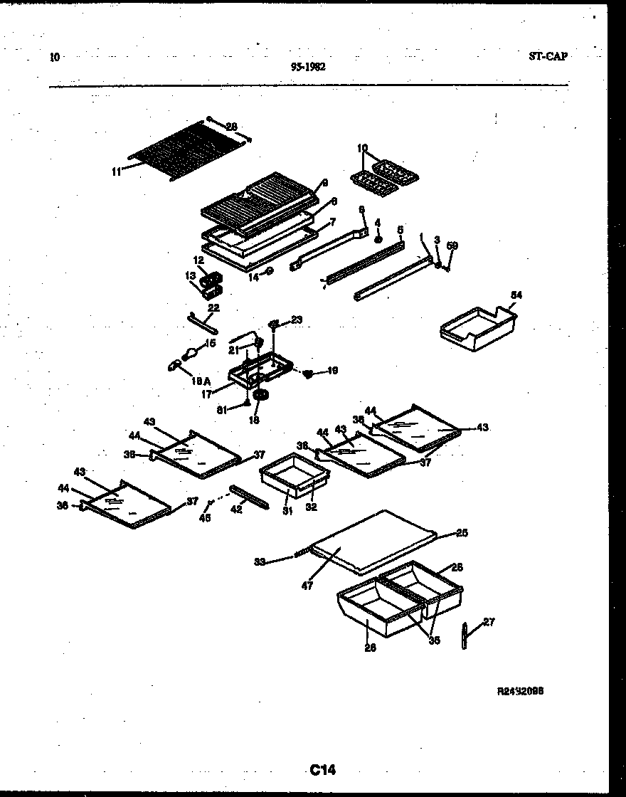 Tappan 95-1982-00-00 shelves and supports diagram