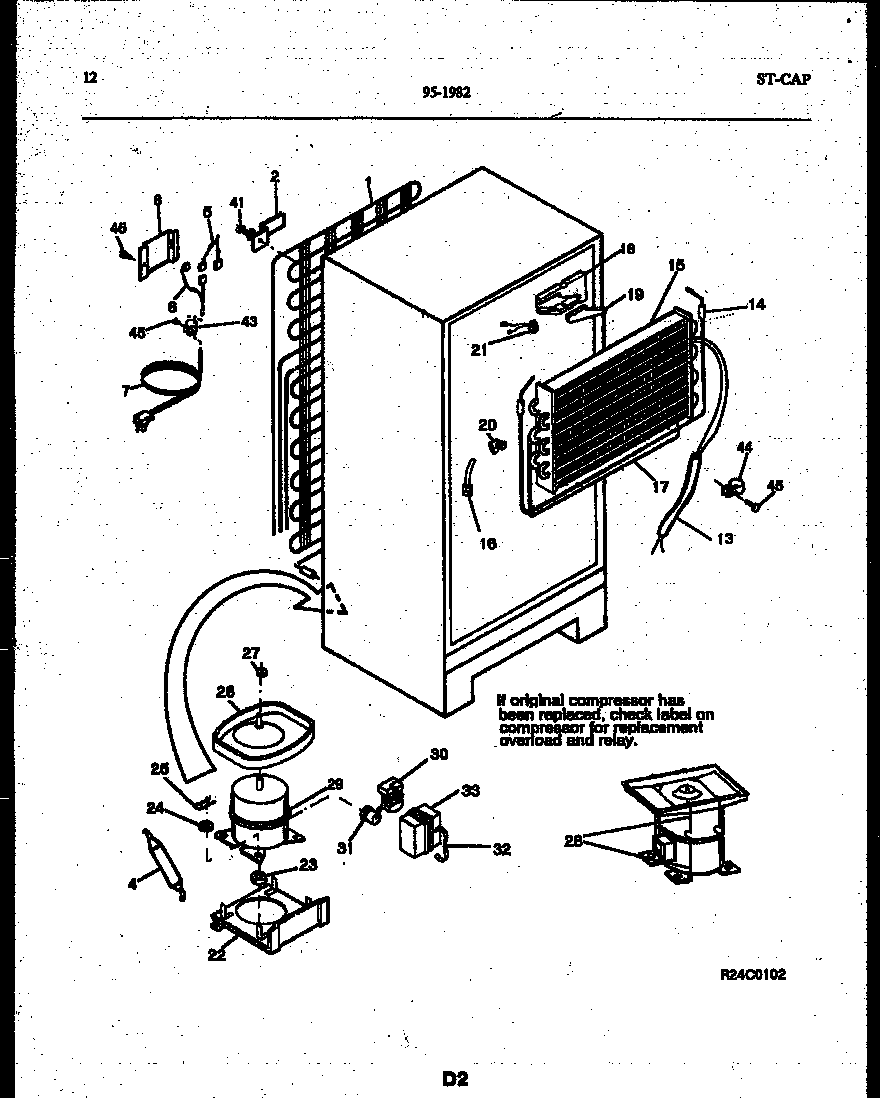 Tappan 95-1982-00-00 system and automatic defrost parts diagram
