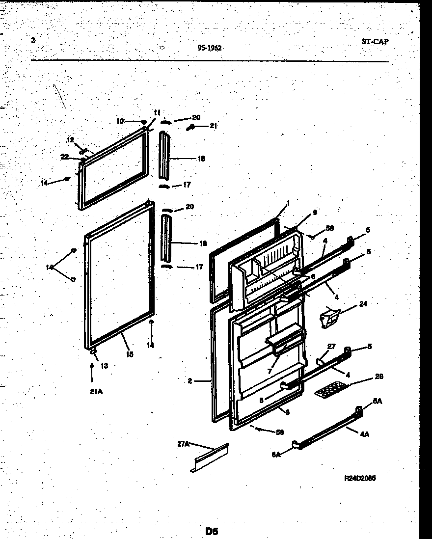 Tappan 95-1962-00-00 door parts diagram