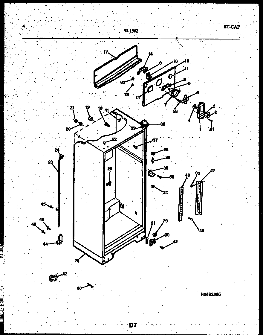 Tappan 95-1962-00-00 cabinet parts diagram
