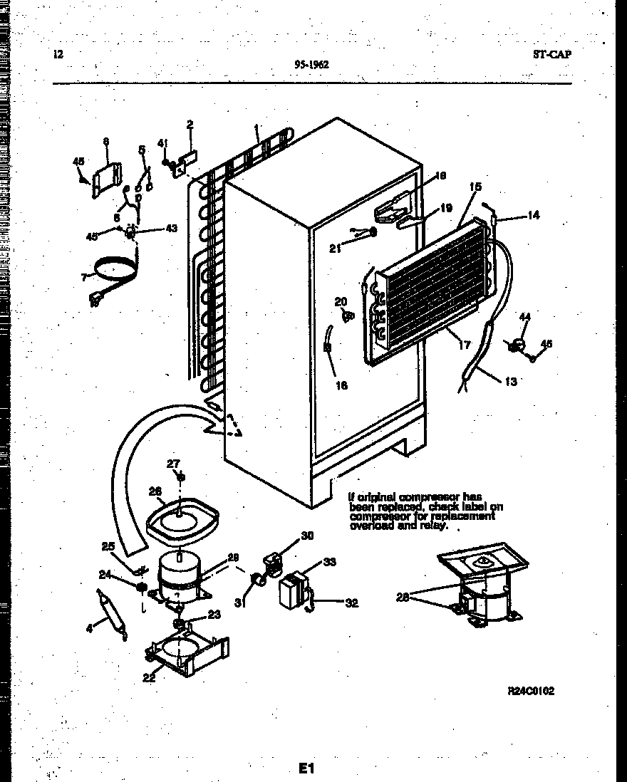 Tappan 95-1962-00-00 system and automatic defrost parts diagram