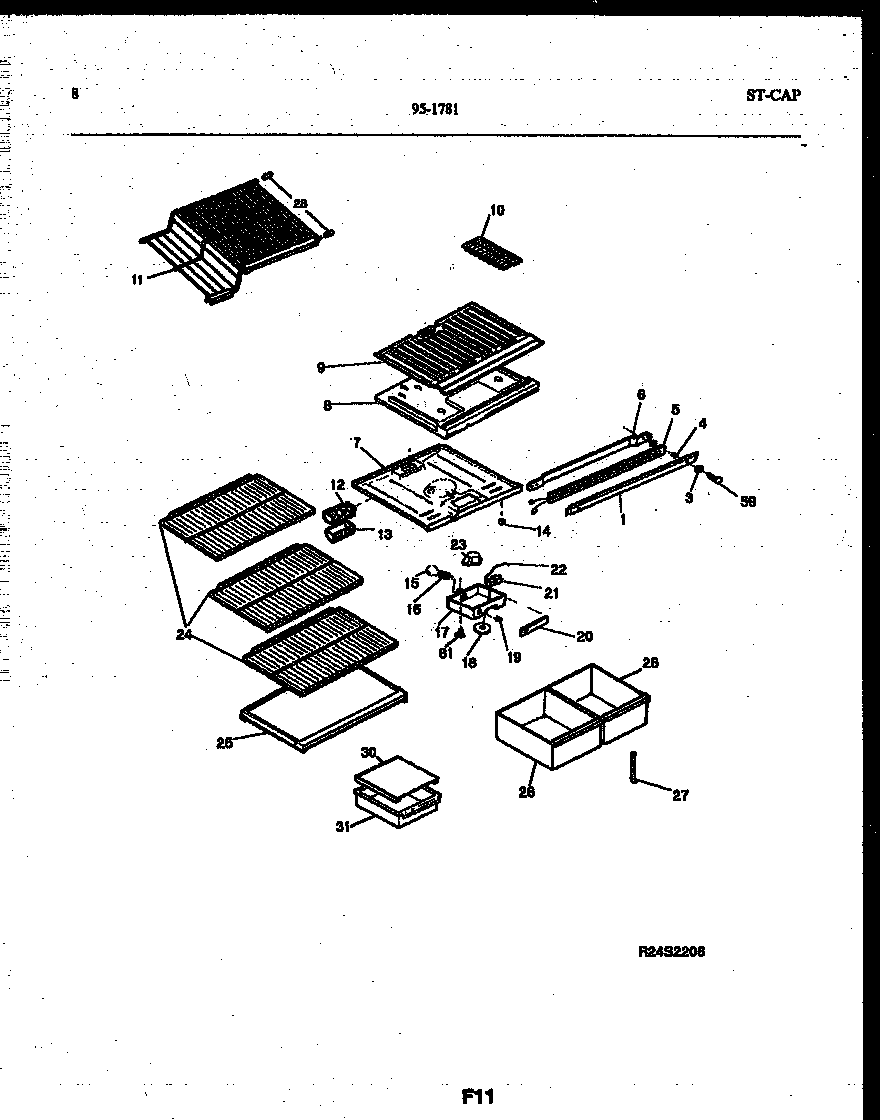 Tappan 95-1781-66-01 shelves and supports diagram