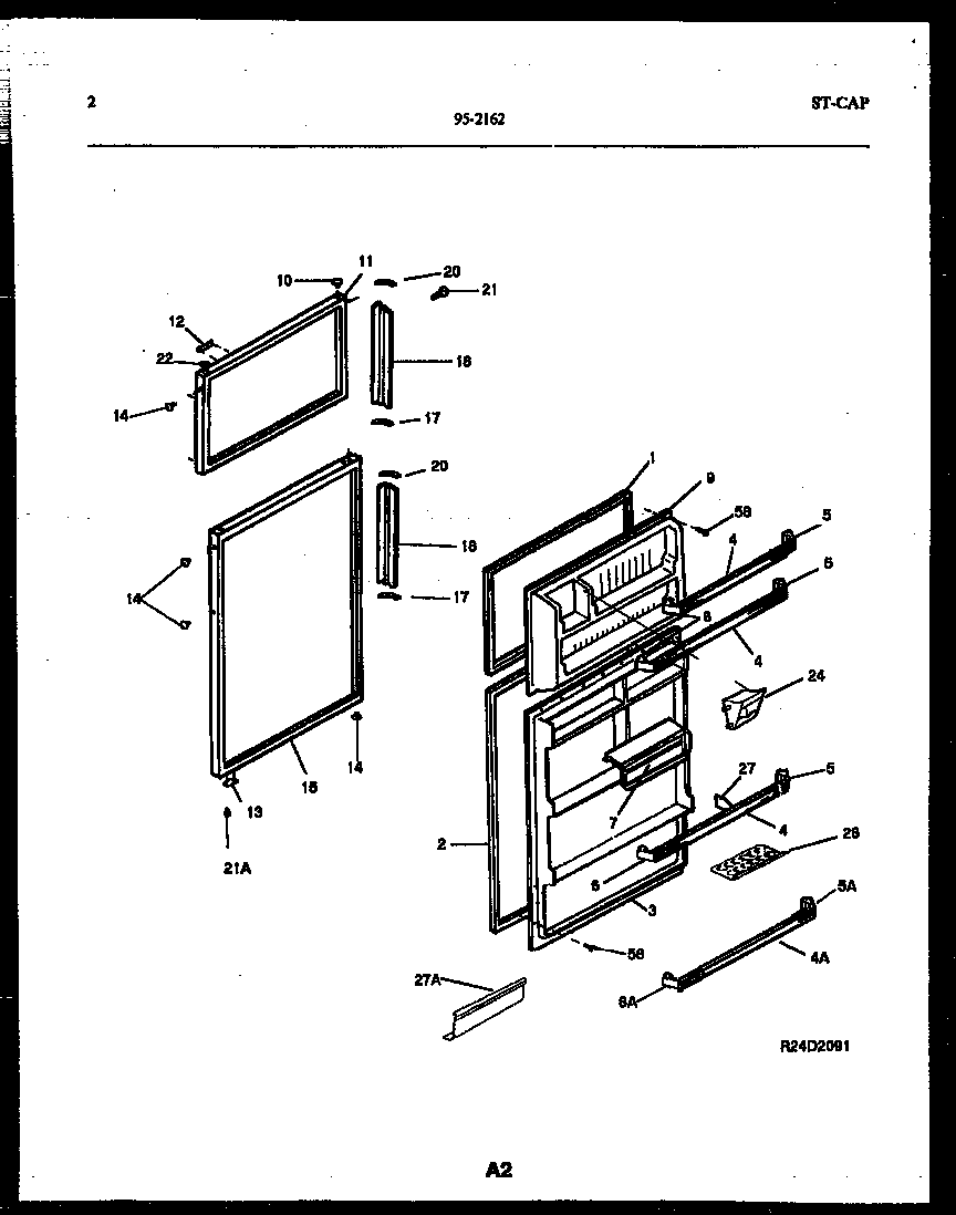 Tappan 95-2162-00-00 door parts diagram