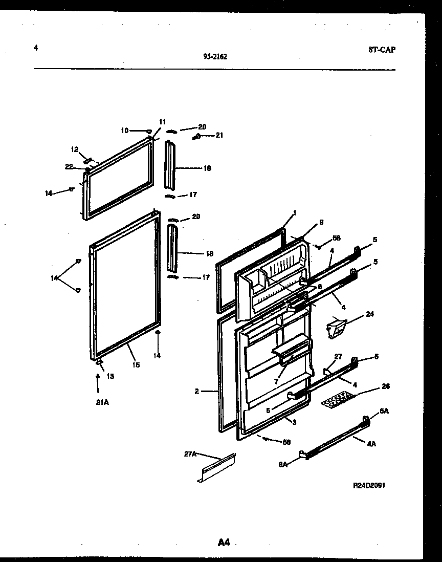 Tappan 95-2162-00-00 door parts diagram