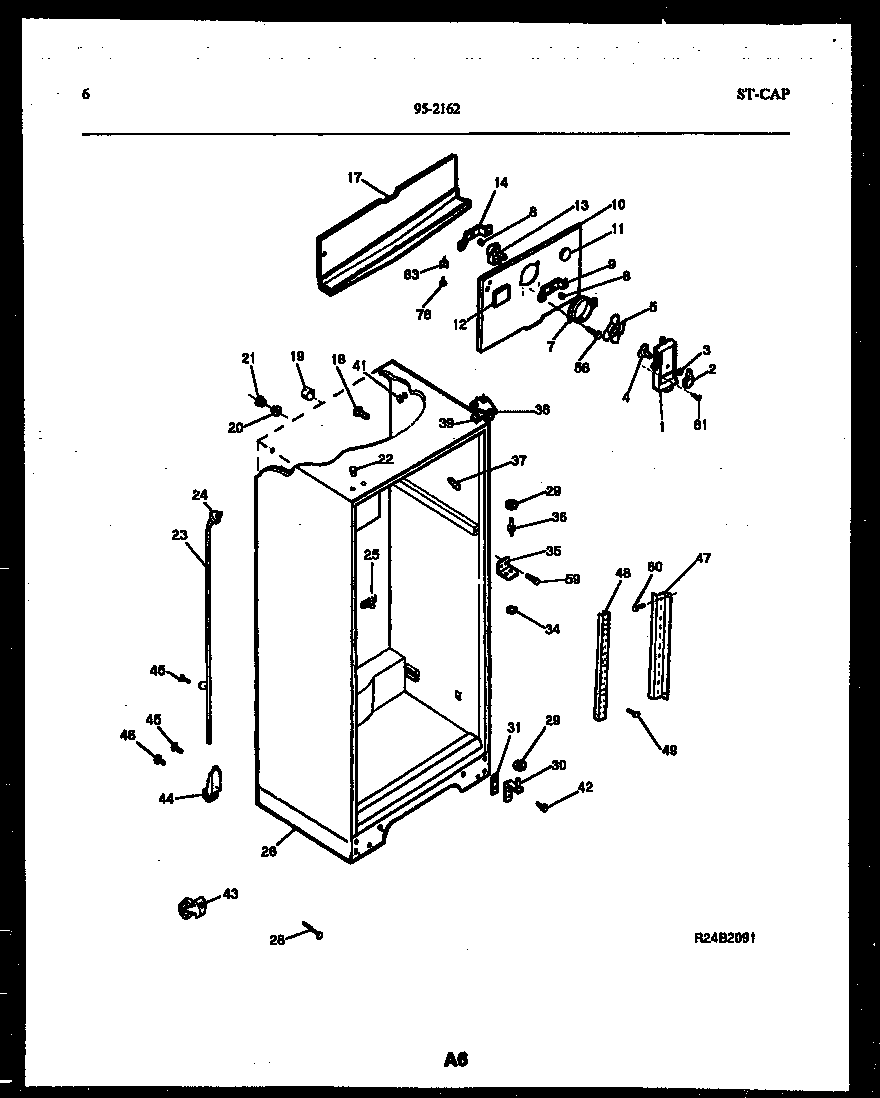 Tappan 95-2162-00-00 cabinet parts diagram