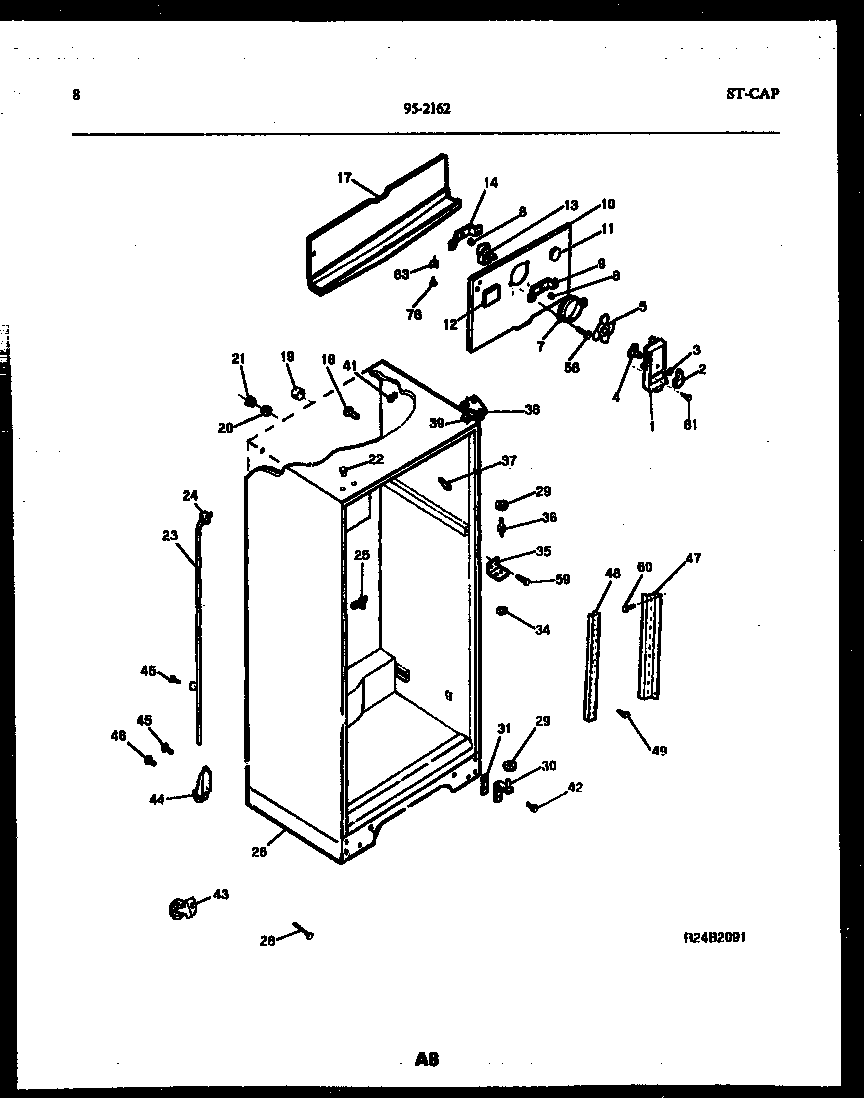 Tappan 95-2162-00-00 cabinet parts diagram