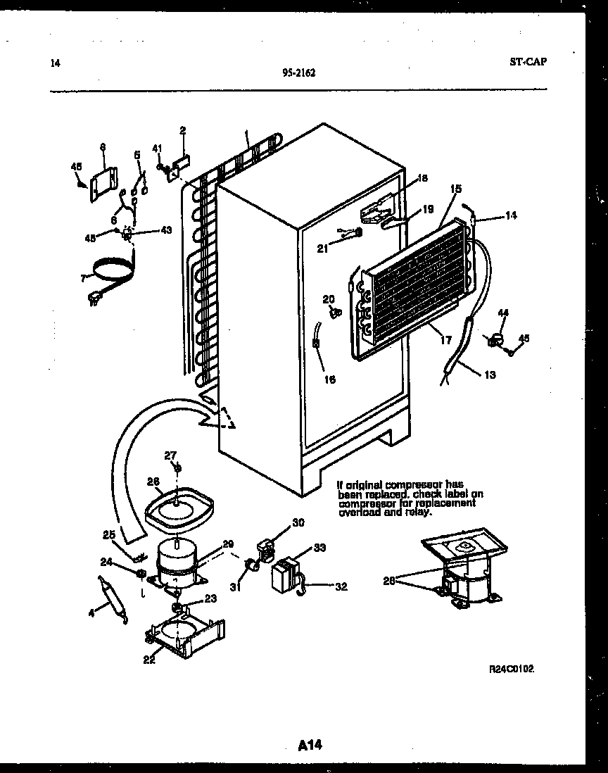 Tappan 95-2162-00-00 system and automatic defrost parts diagram