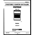 Tappan 30-3852-23-01 cover page diagram