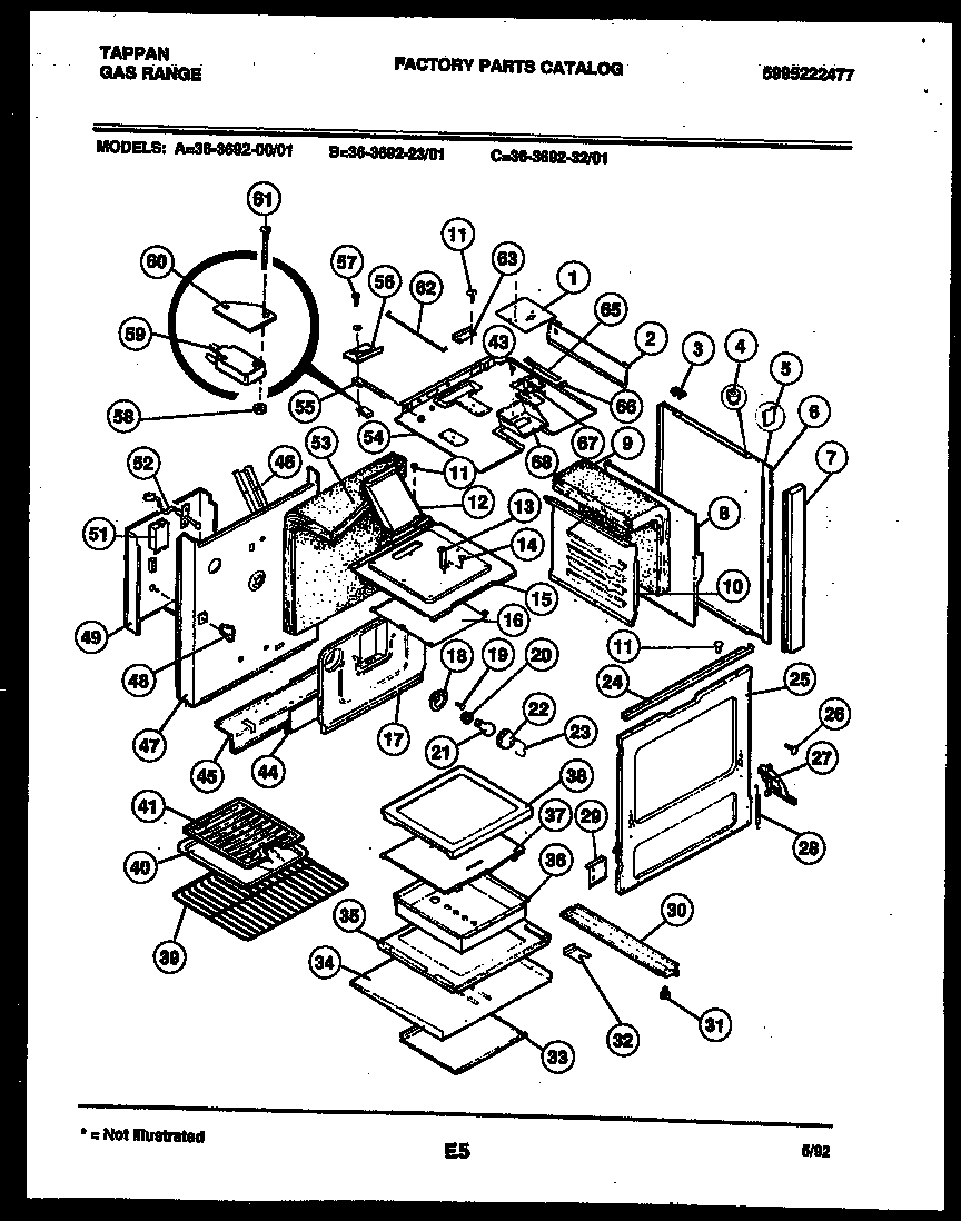 Tappan 36-3692-32-01 body parts diagram