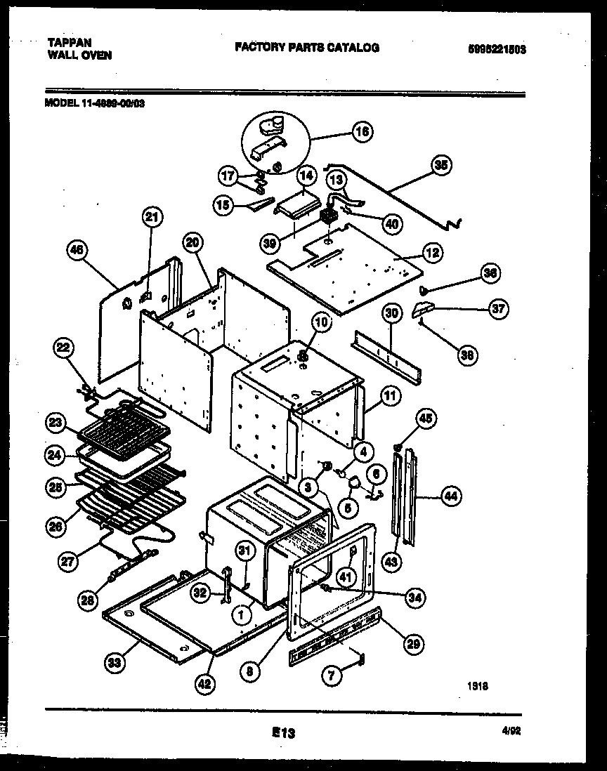 Tappan 11-4989-00-03 body parts diagram