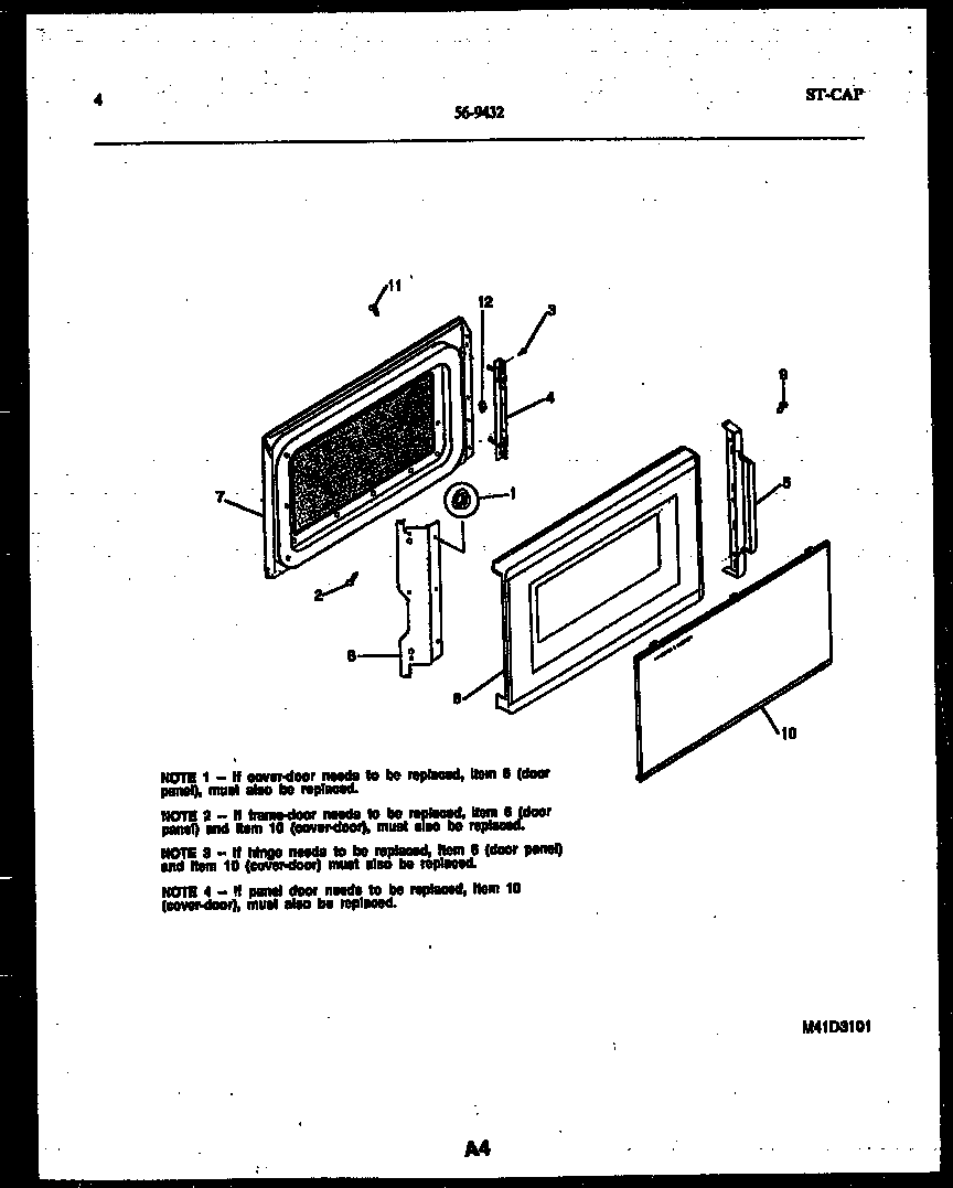 Tappan 56-9432-10-02 door parts diagram