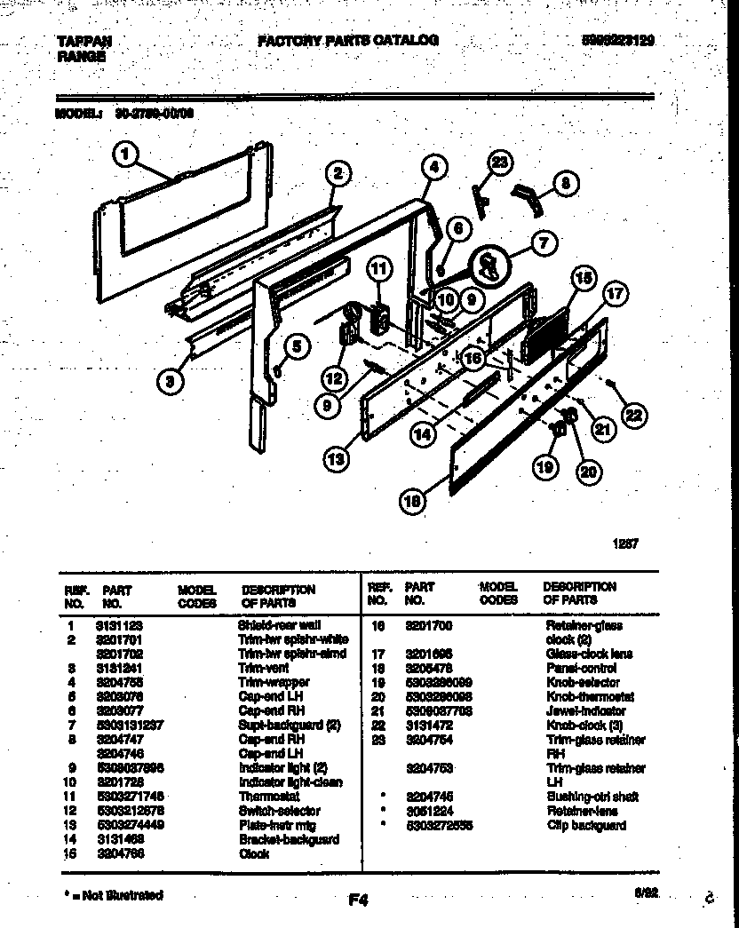 Tappan 30-2759-23-06 backguard diagram