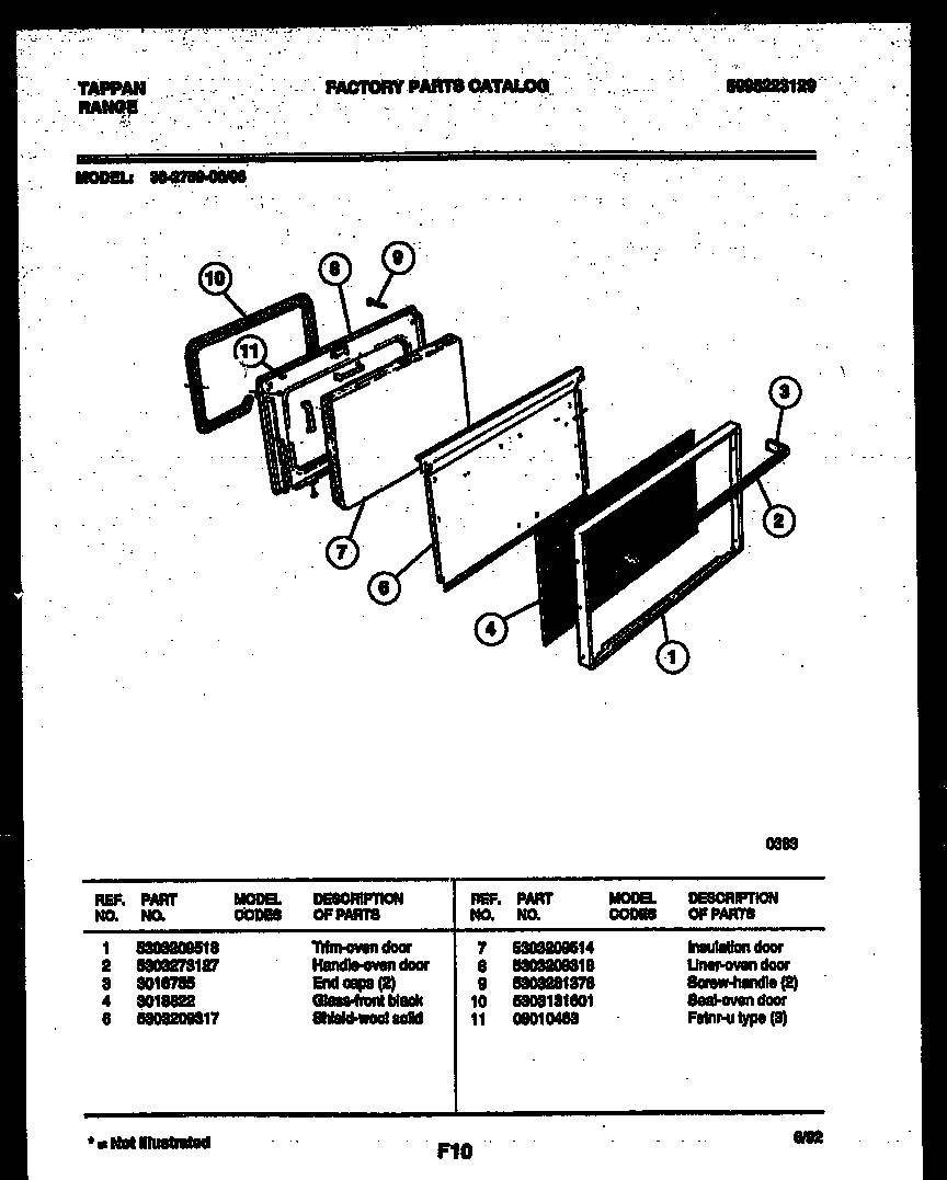 Tappan 30-2759-23-06 door parts diagram