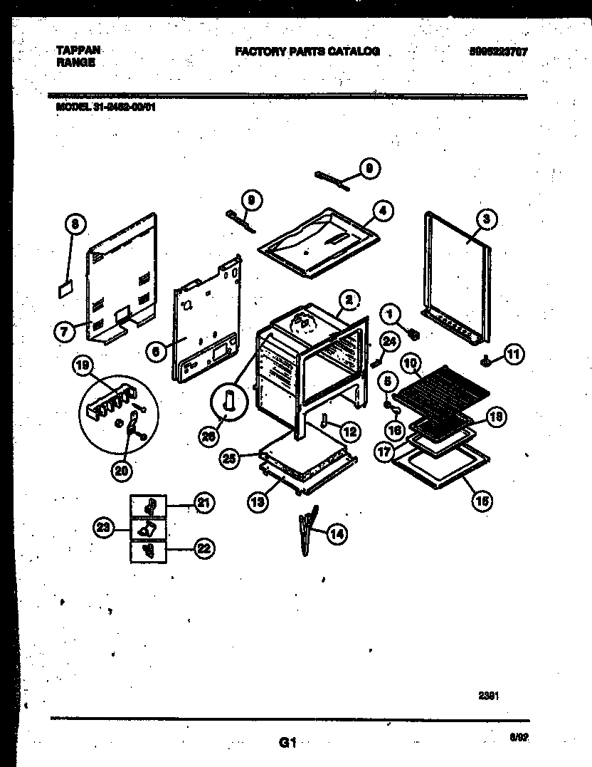 Tappan 31-2452-00-01 body parts diagram