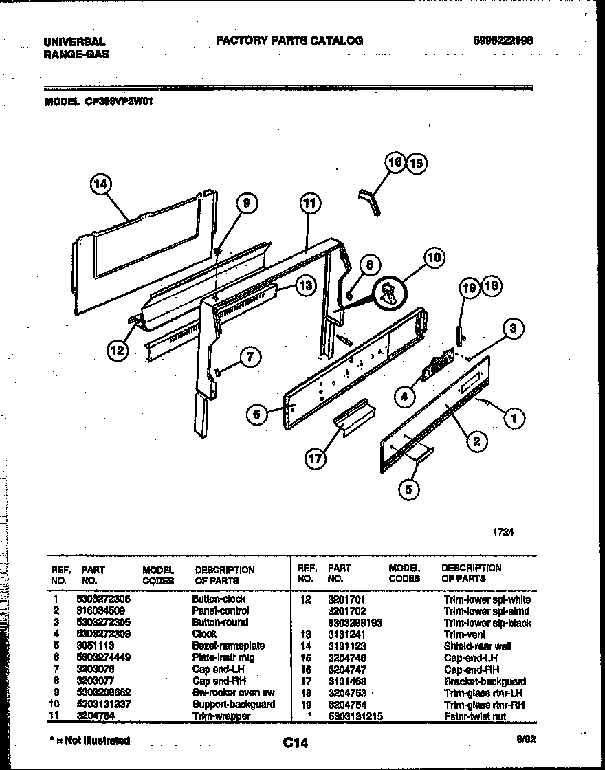 Kelvinator CP303VP2D1 backguard diagram