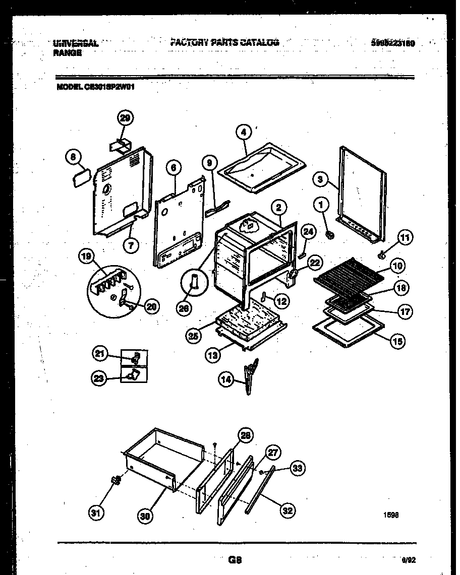 Frigidaire CE301SP2D1 body parts diagram
