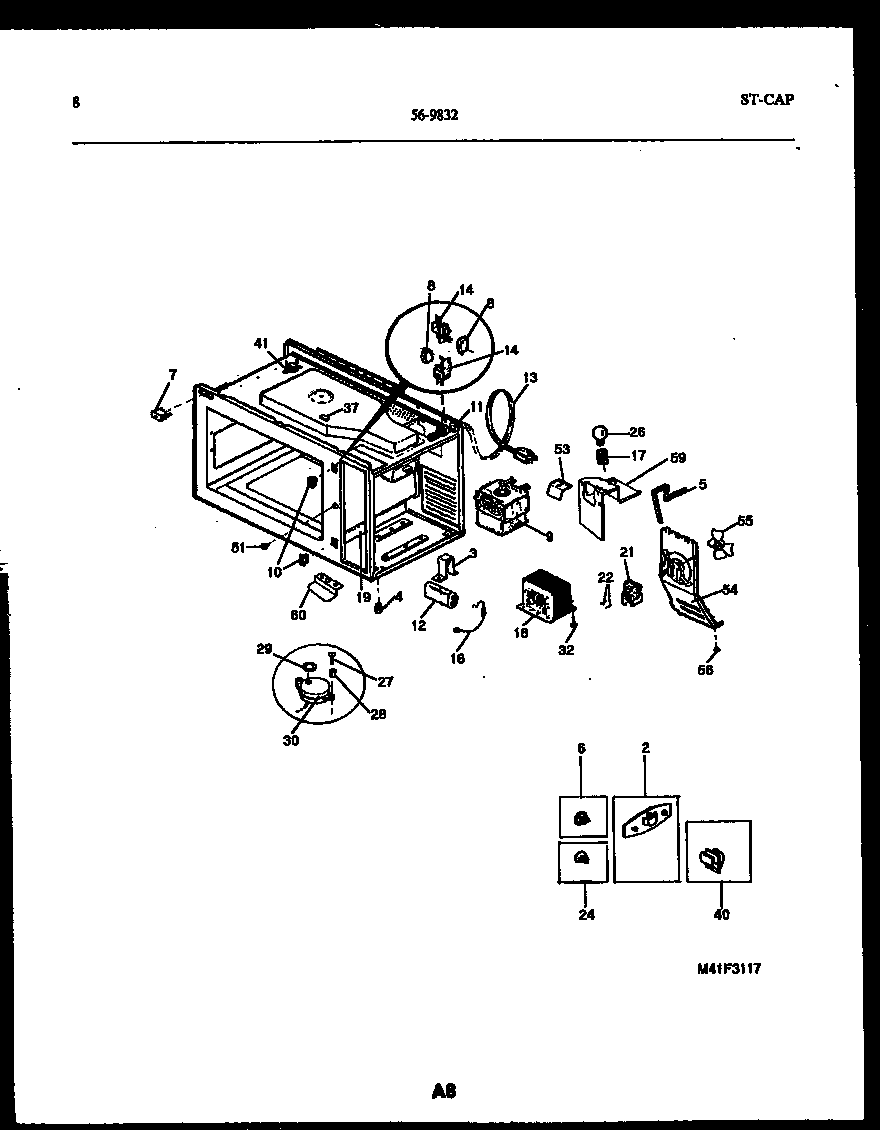 Tappan 56-9832-10-01 functional parts diagram