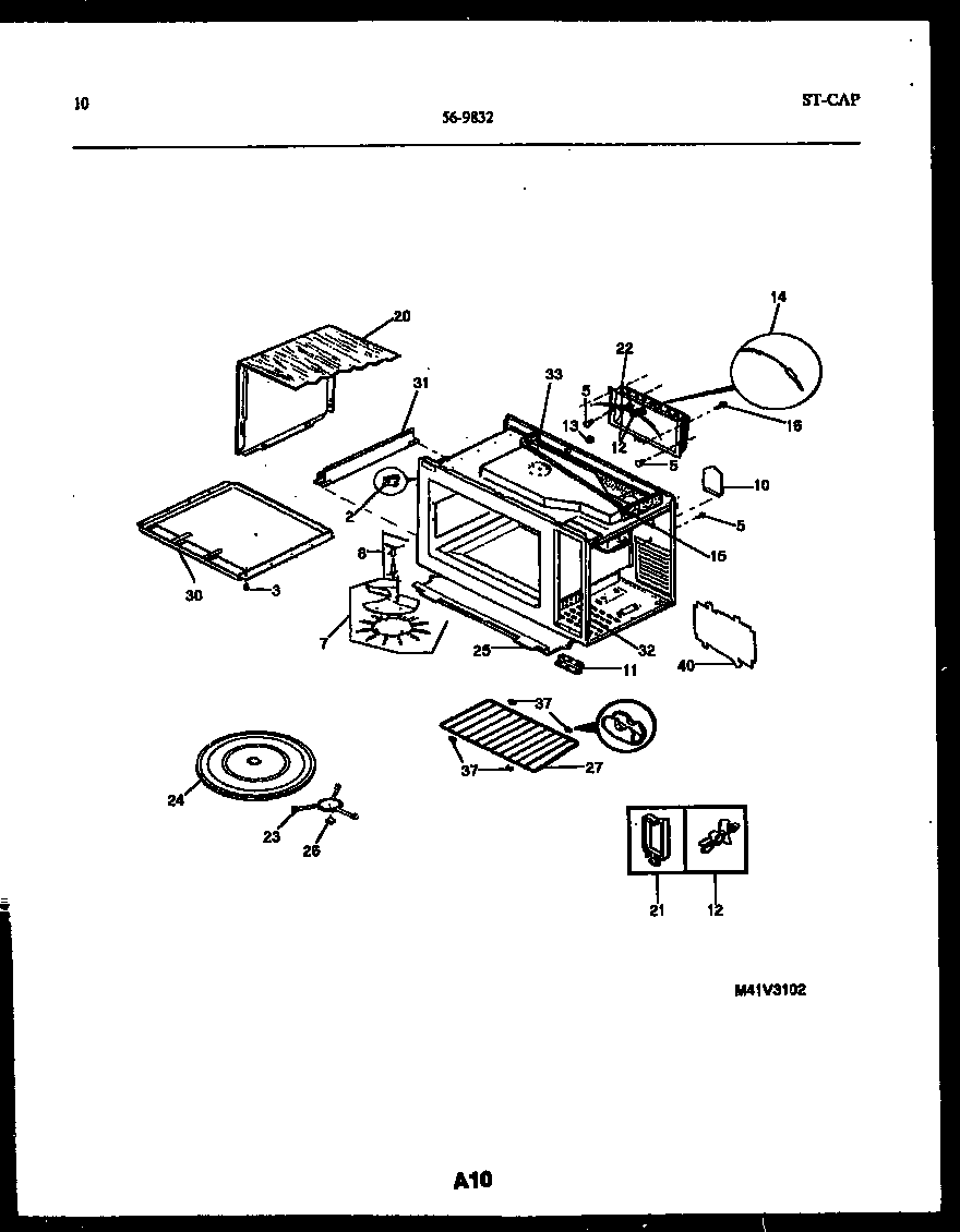 Tappan 56-9832-10-01 wrapper and body parts diagram
