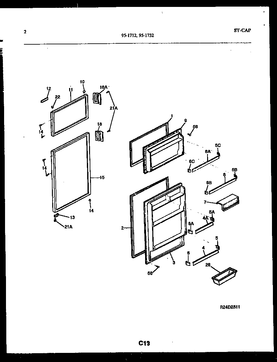 Tappan 95-1712-00-00 door parts diagram