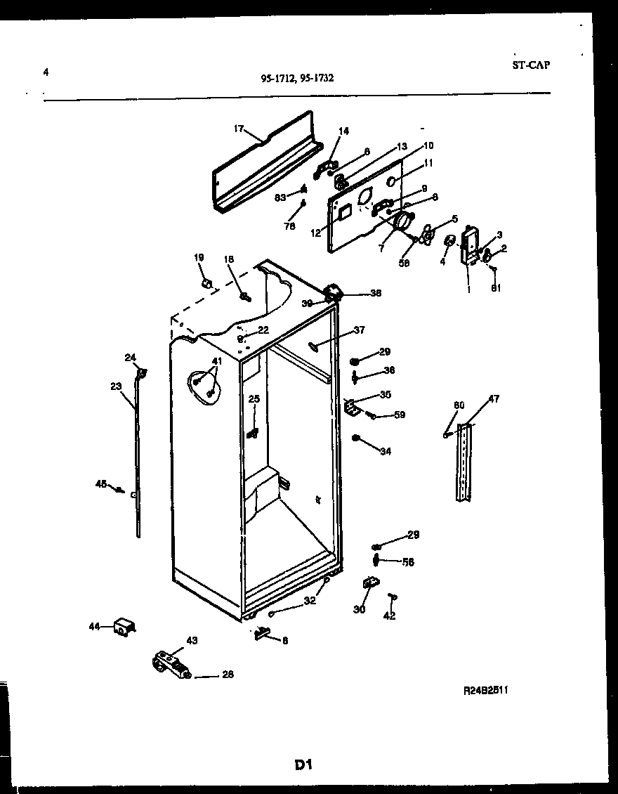 Tappan 95-1712-00-00 cabinet parts diagram