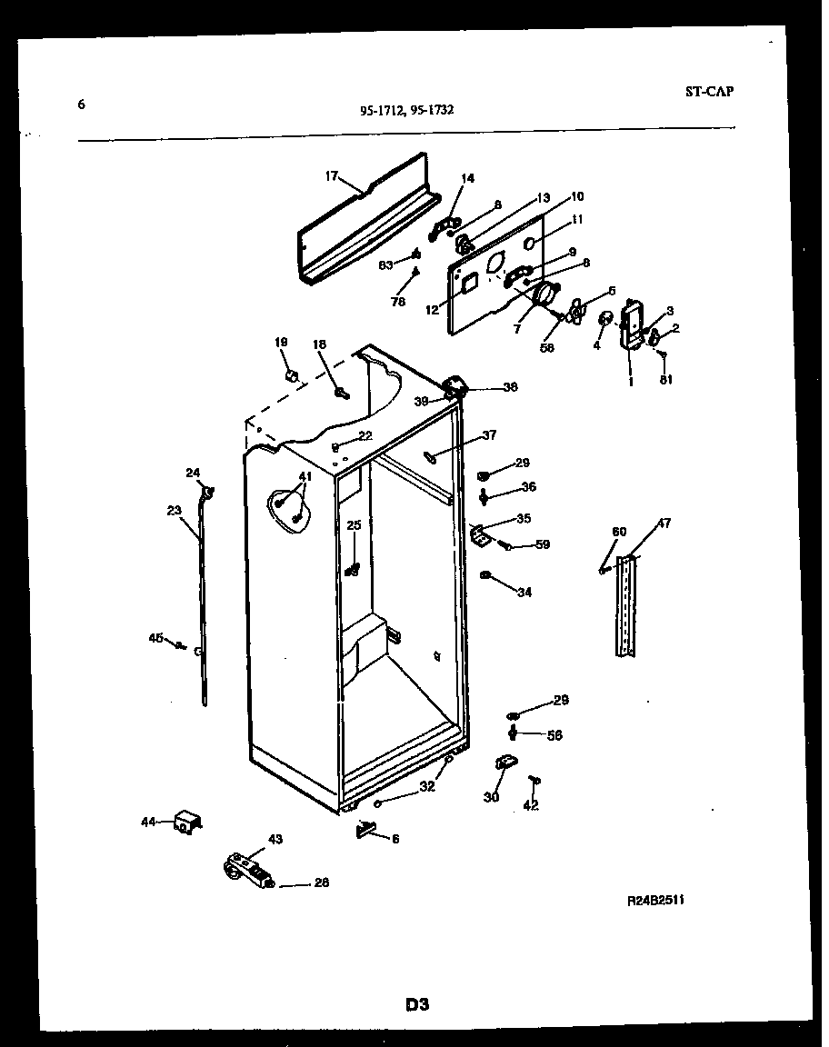 Tappan 95-1712-00-00 cabinet parts diagram