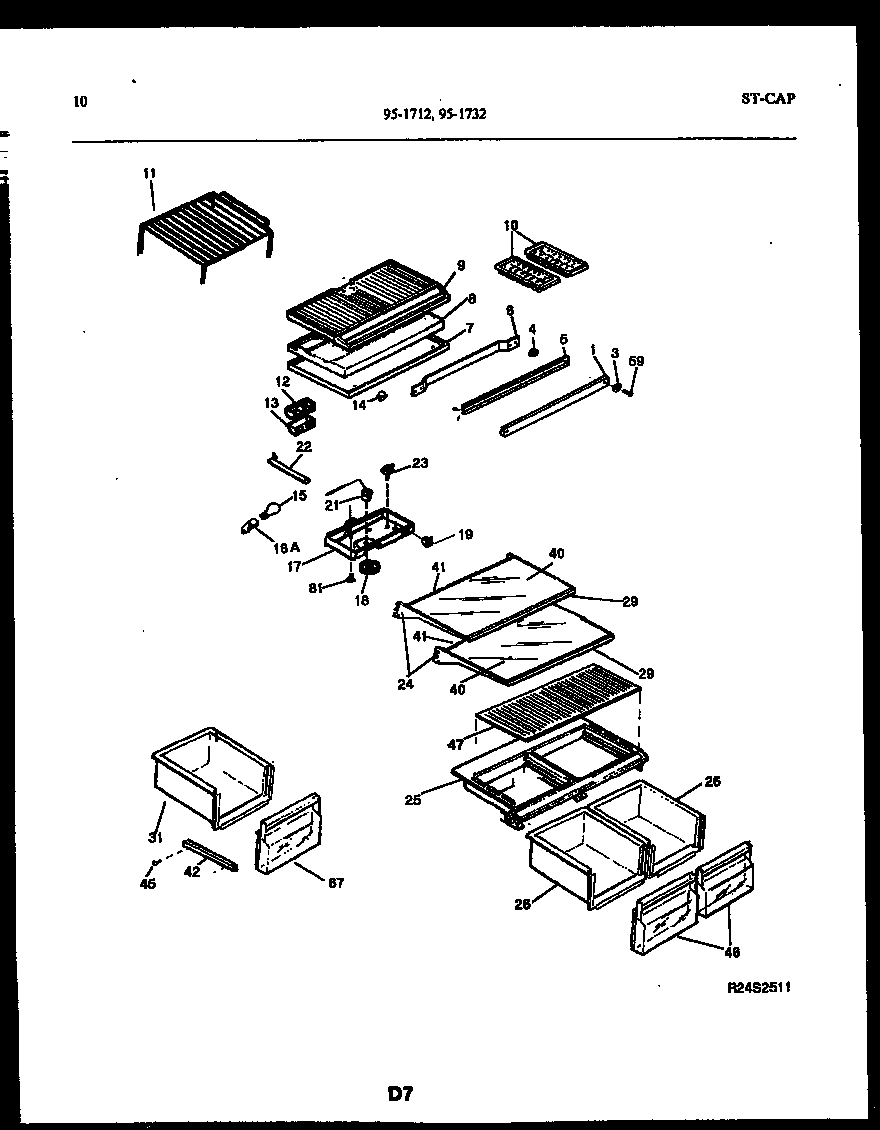Tappan 95-1712-00-00 shelves and supports diagram