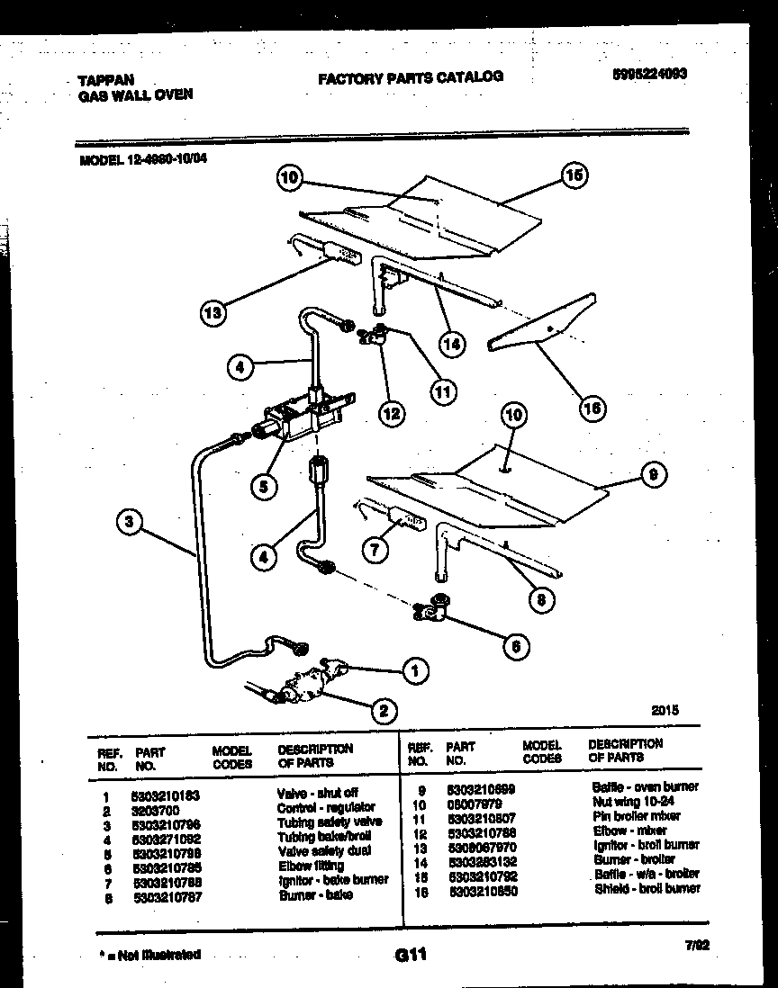 Tappan 12-4980-00-04 gas control diagram