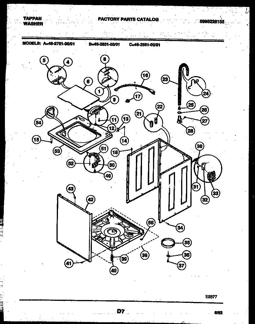 Tappan 46-2751-23-01 cabinet parts diagram
