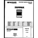 Tappan 30-4942-23-01 cover page diagram