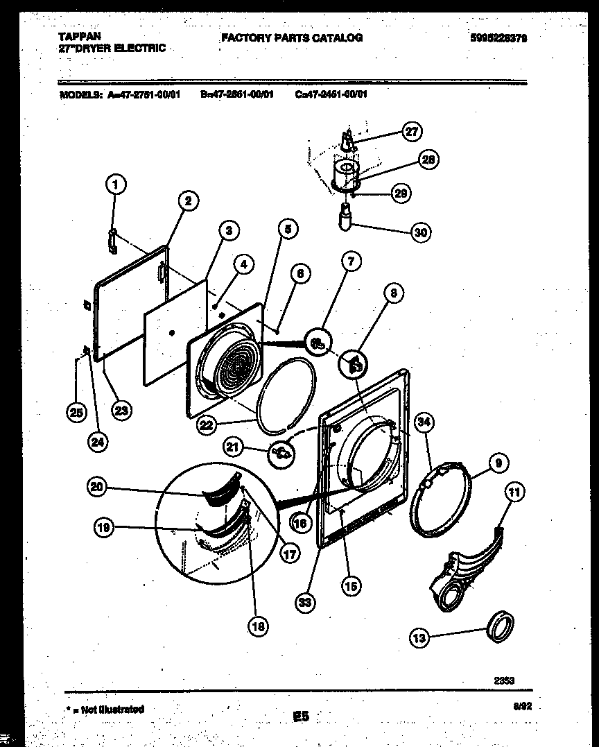 Tappan 47-2451-23-01 door parts diagram