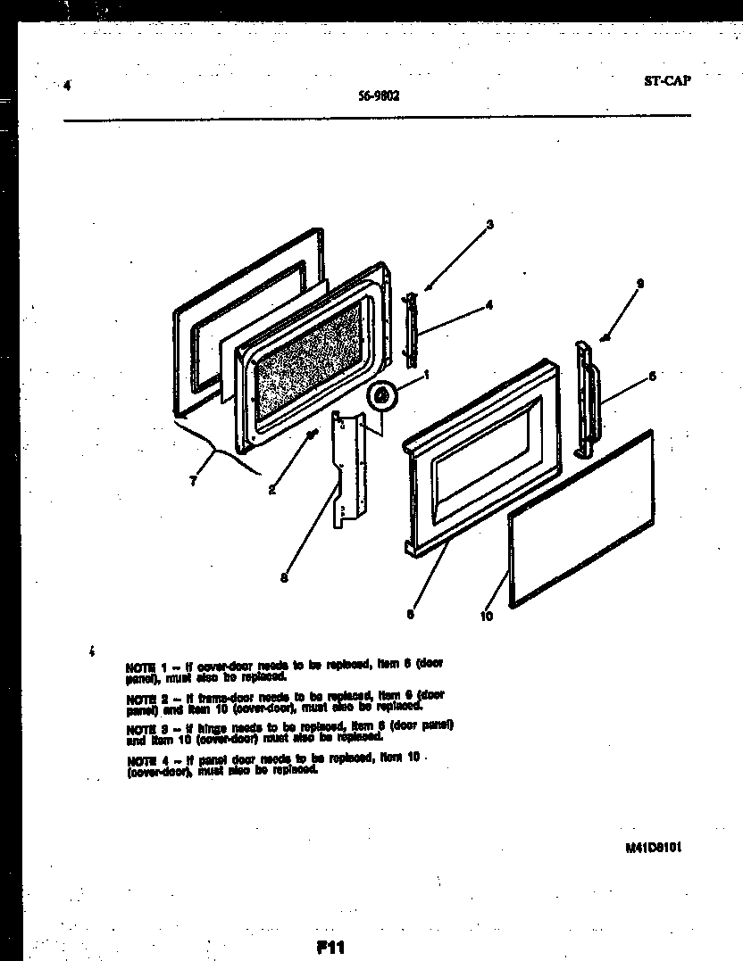 Tappan 56-9802-10-02 door parts diagram