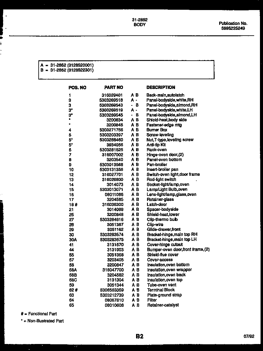 Tappan 31-3962-00-01 backguard diagram