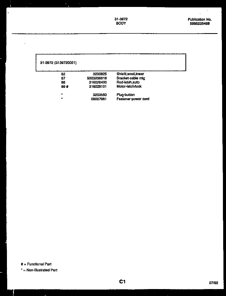Tappan 31-2852-23-01 body parts diagram
