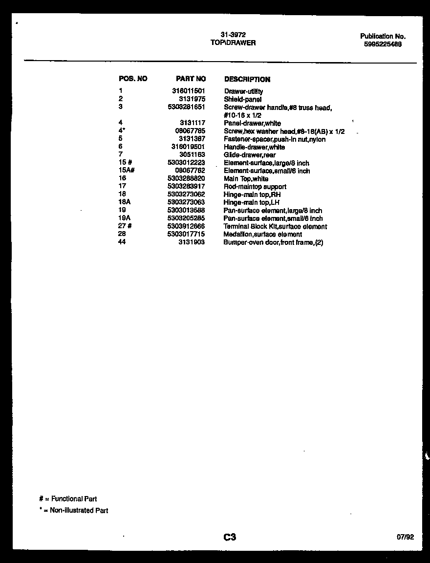 Tappan 31-2852-23-01 body parts diagram