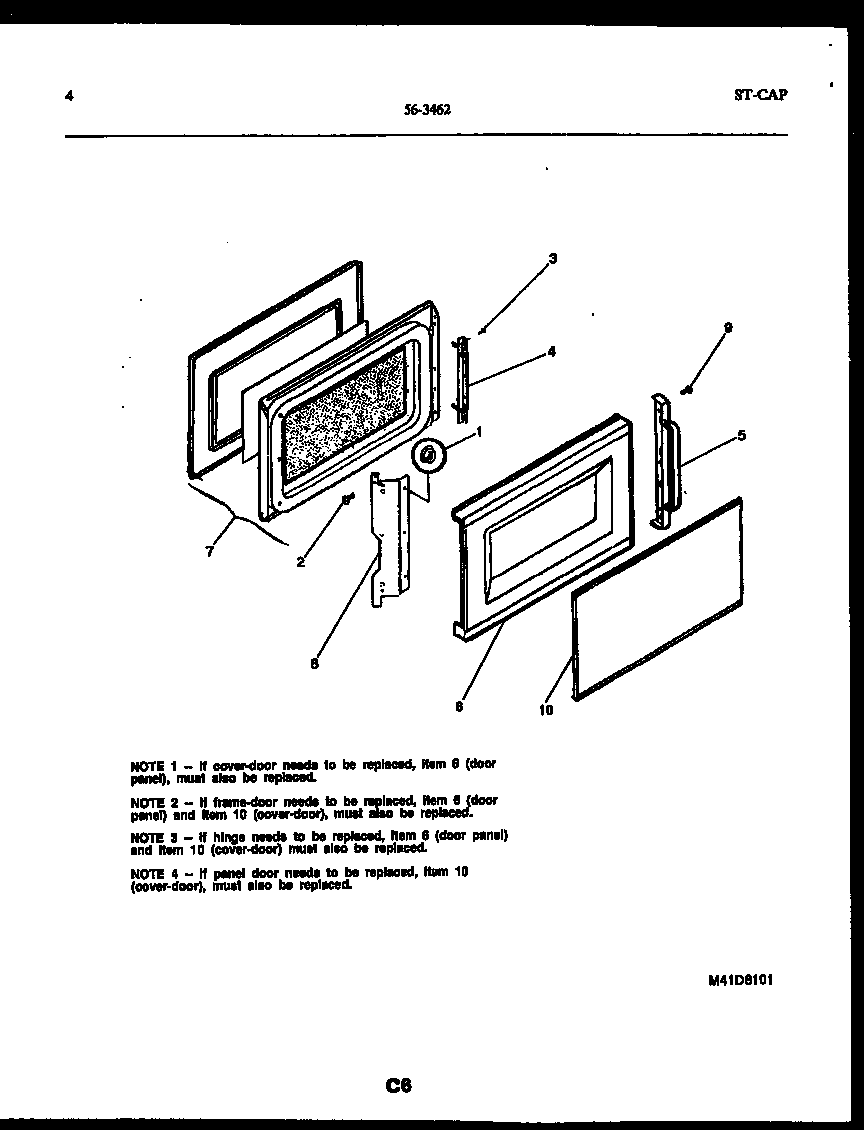 Tappan 56-3462-10-02 door parts diagram