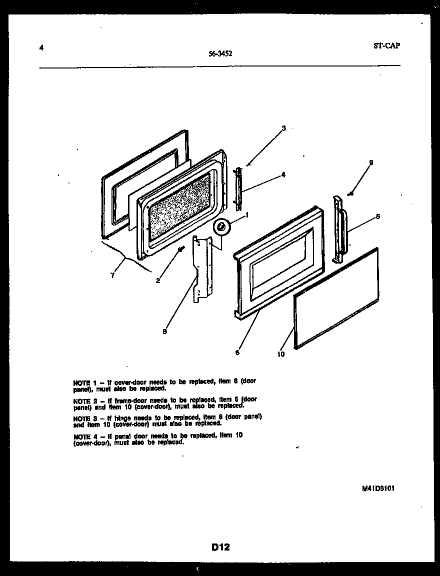 Tappan 56-3452-10-01 door parts diagram