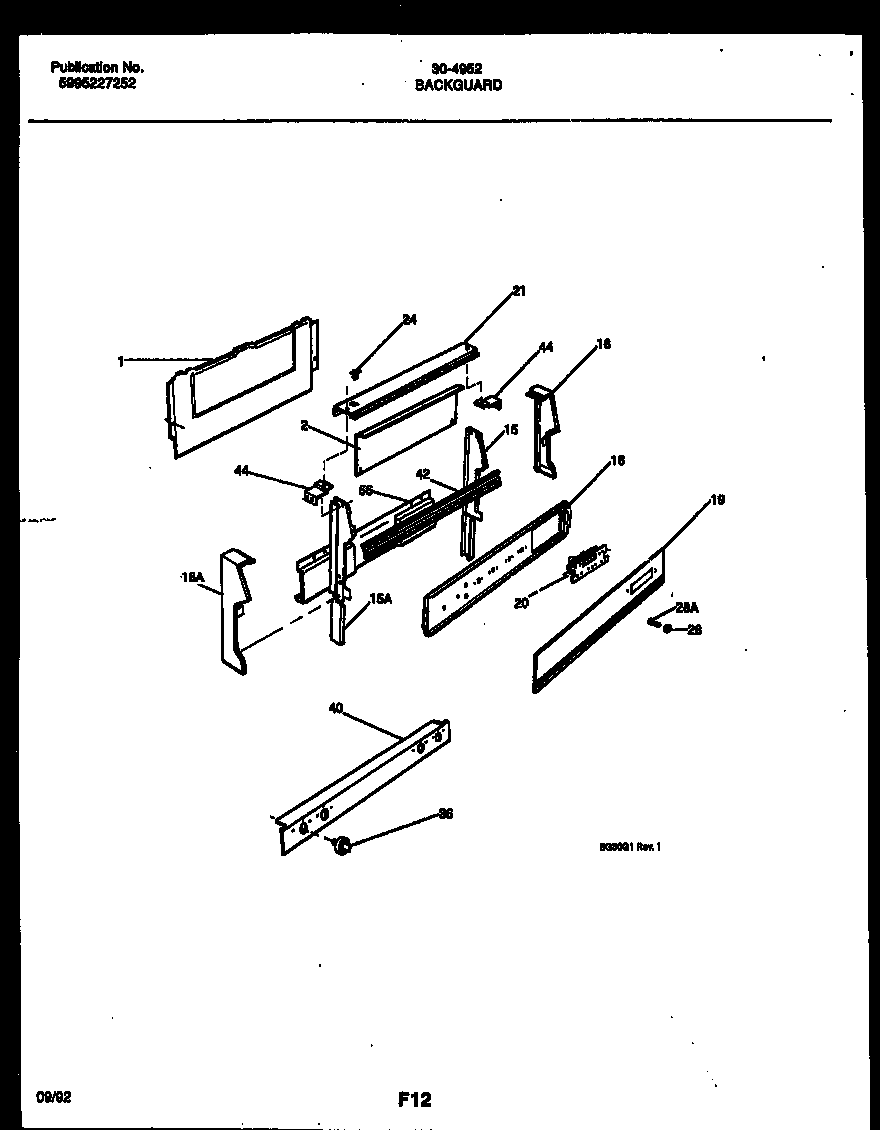 Tappan 30-4952-00-01 backguard diagram