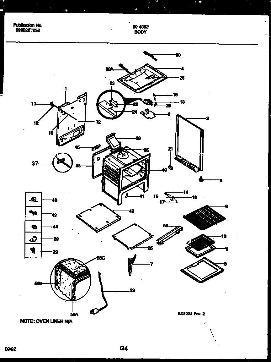 Tappan 30-4952-00-01 body parts diagram