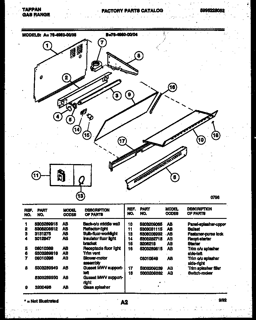 Tappan 76-4960-23-04 splasher control diagram