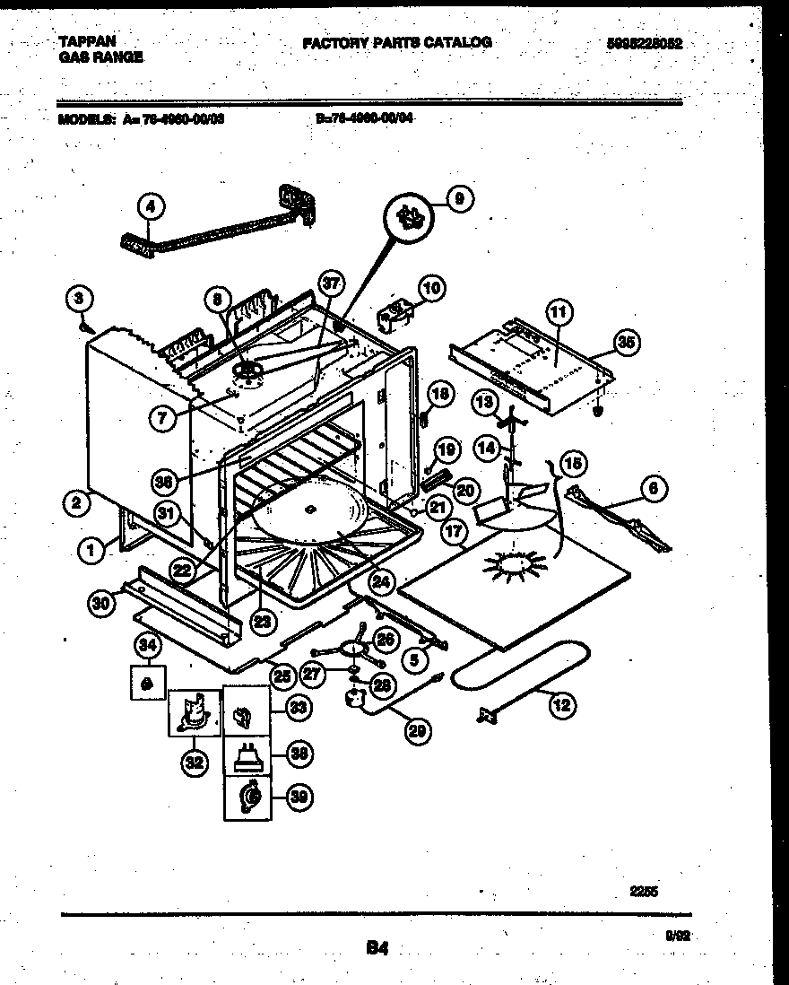 Tappan 77-4950-23-04 oven parts diagram