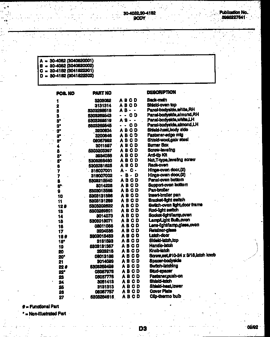 Tappan 30-4082-00-02 cooktop and drawer parts diagram