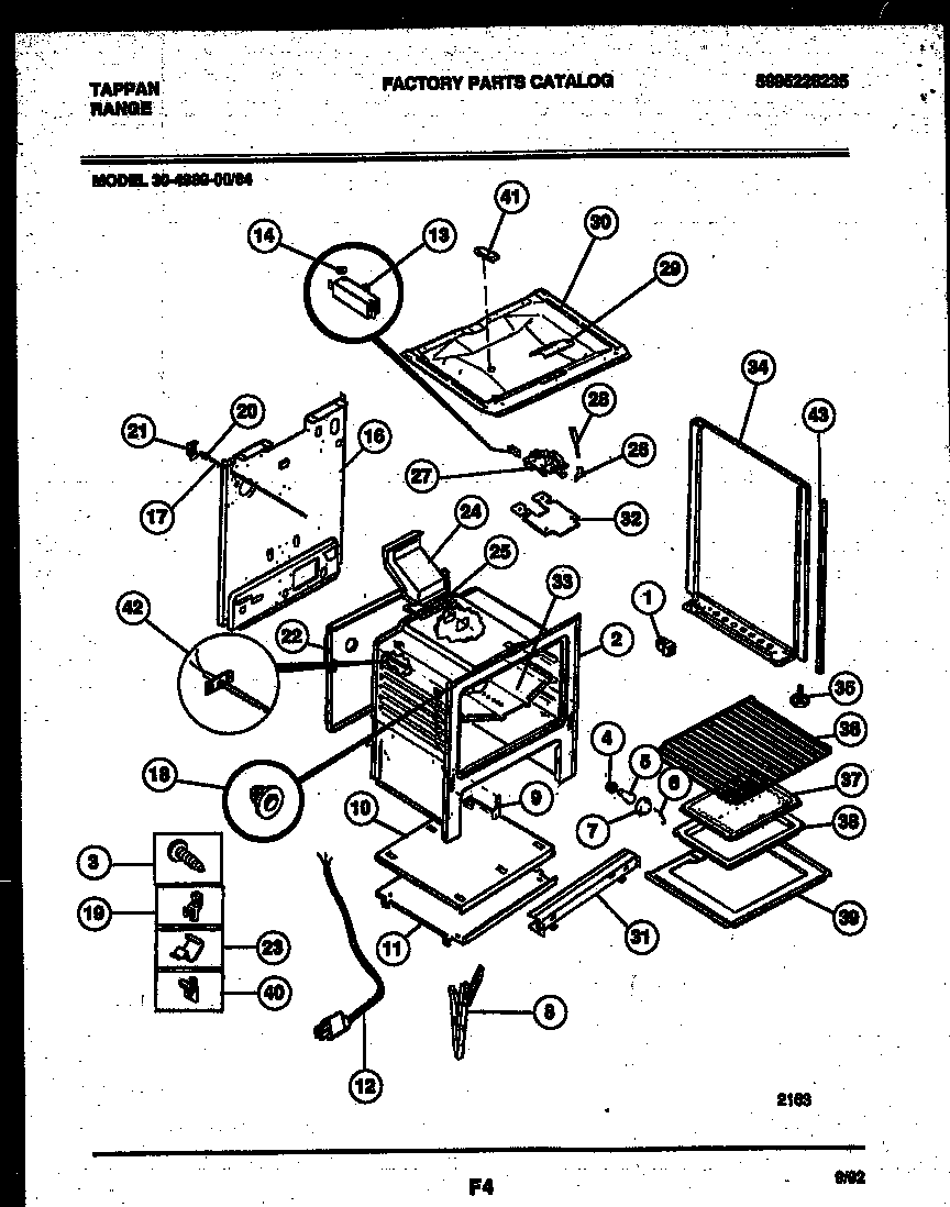 Tappan 56-4851-10-03 body/non-illustrated parts diagram
