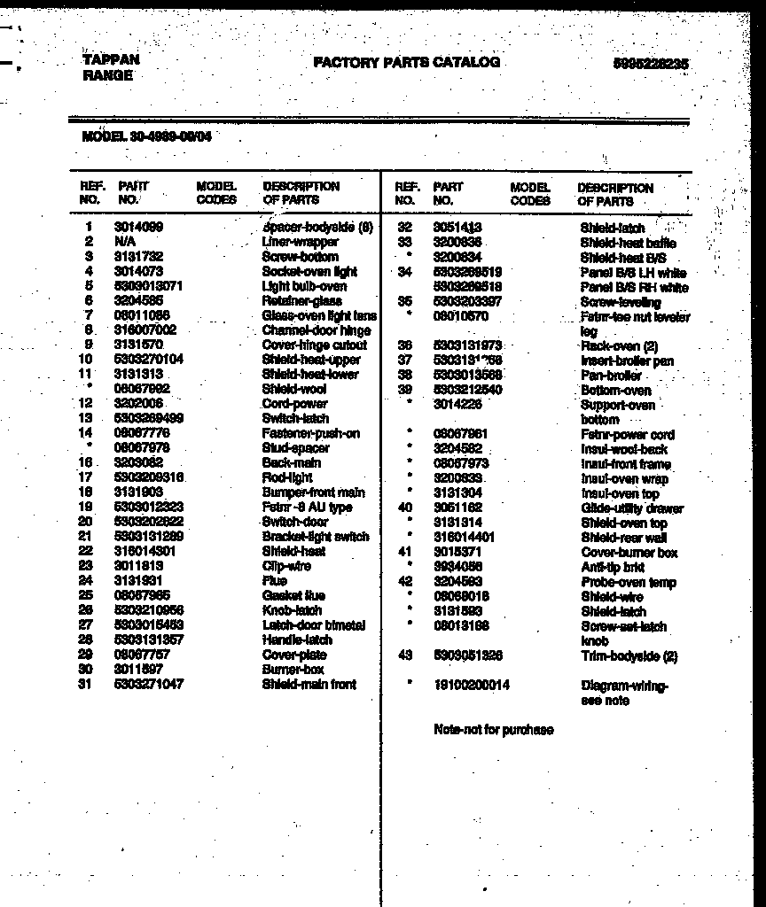 Tappan 56-4851-10-03 door parts diagram