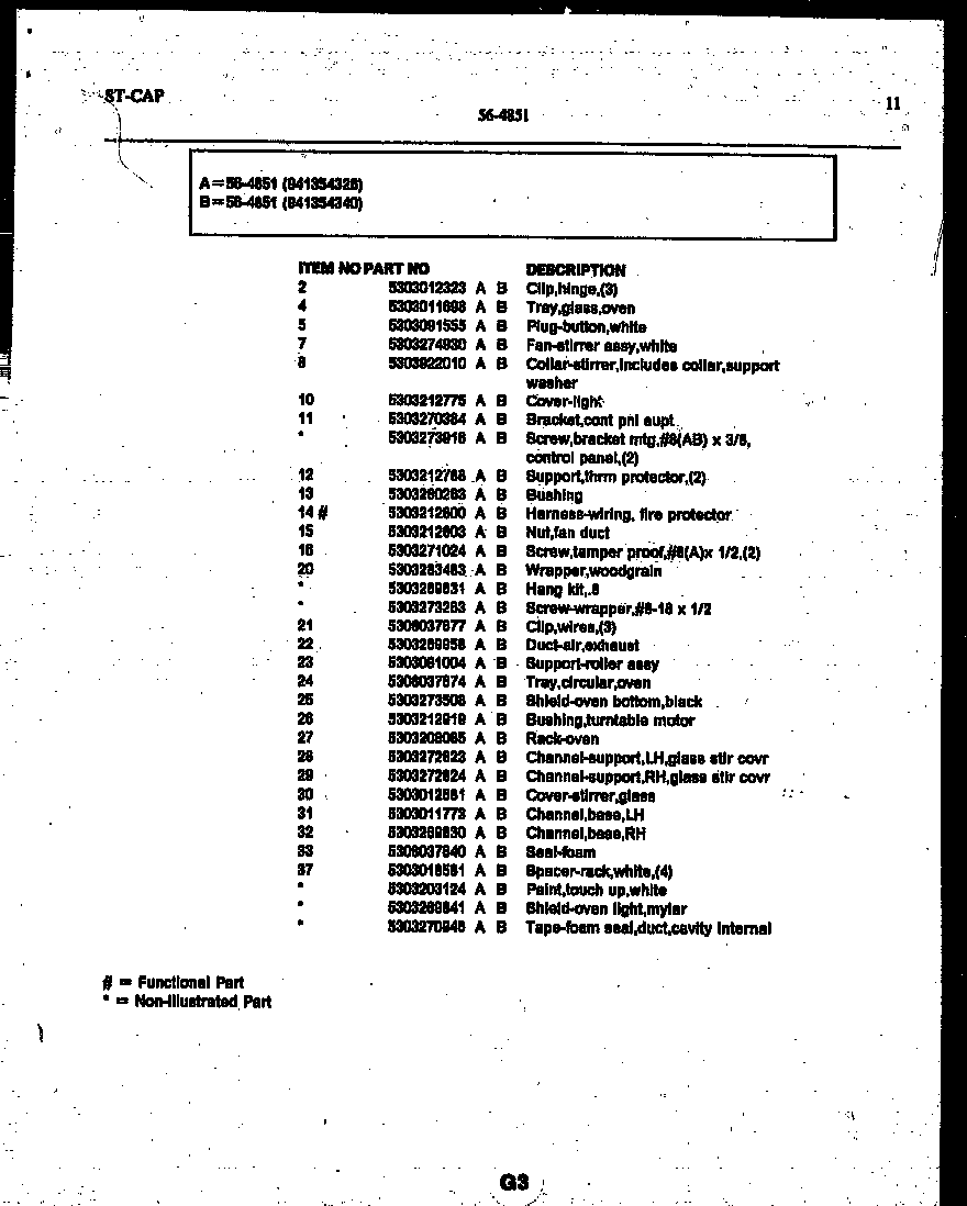 Tappan 30-1149-00-08 non illustrated parts diagram
