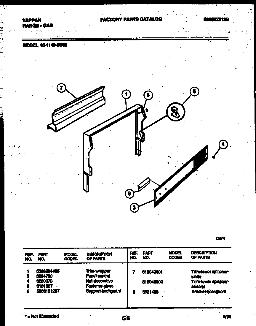 Tappan 30-1149-00-08 body parts diagram