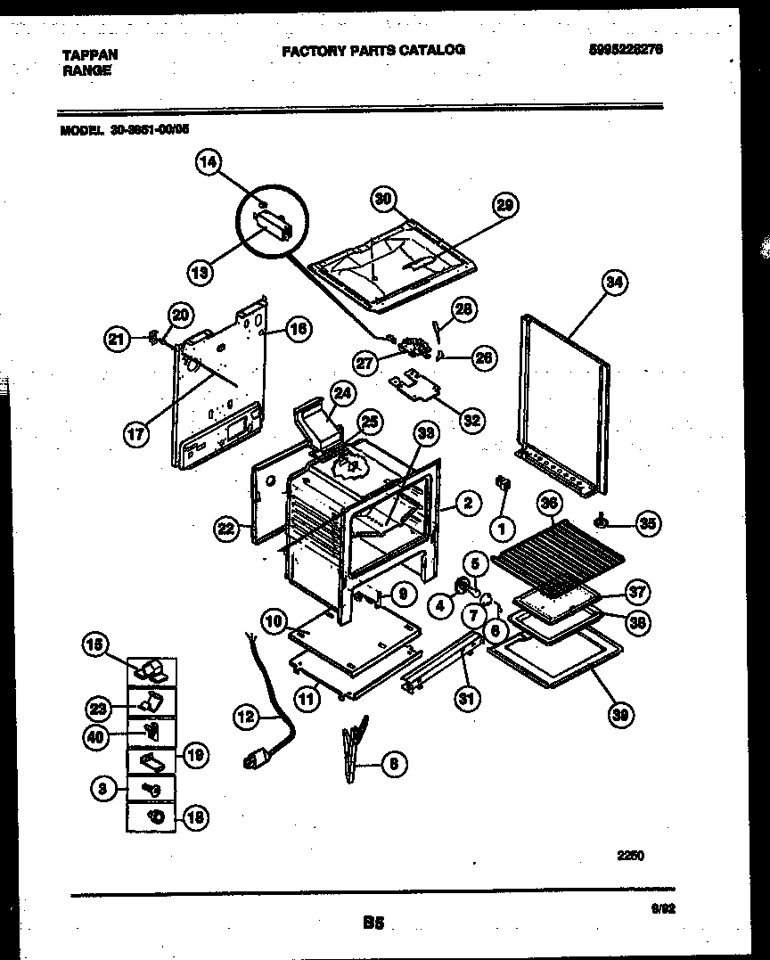 Tappan 30-3851-00-05 body parts diagram