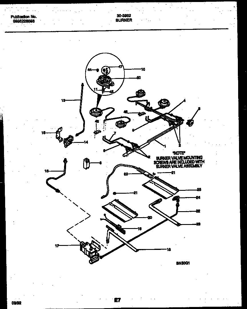Tappan 30-3982-23-02 burner parts diagram
