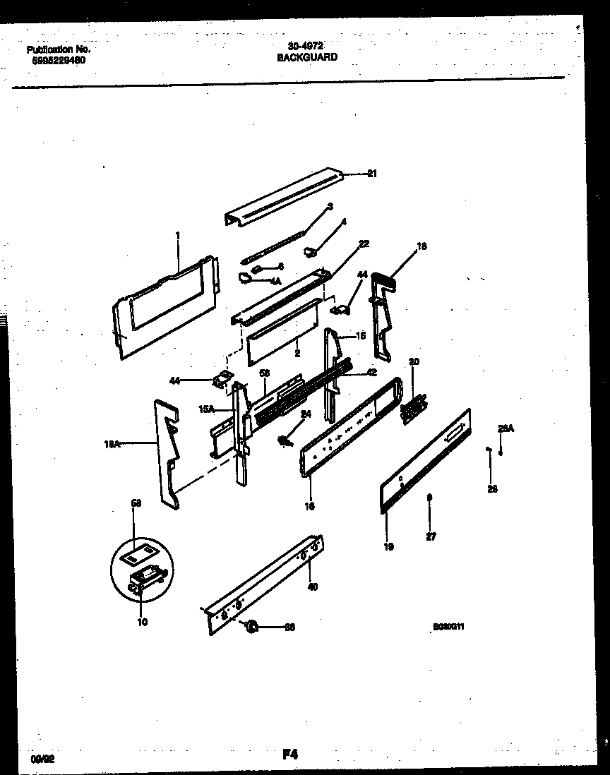 Tappan 30-4972-00-01 backguard diagram