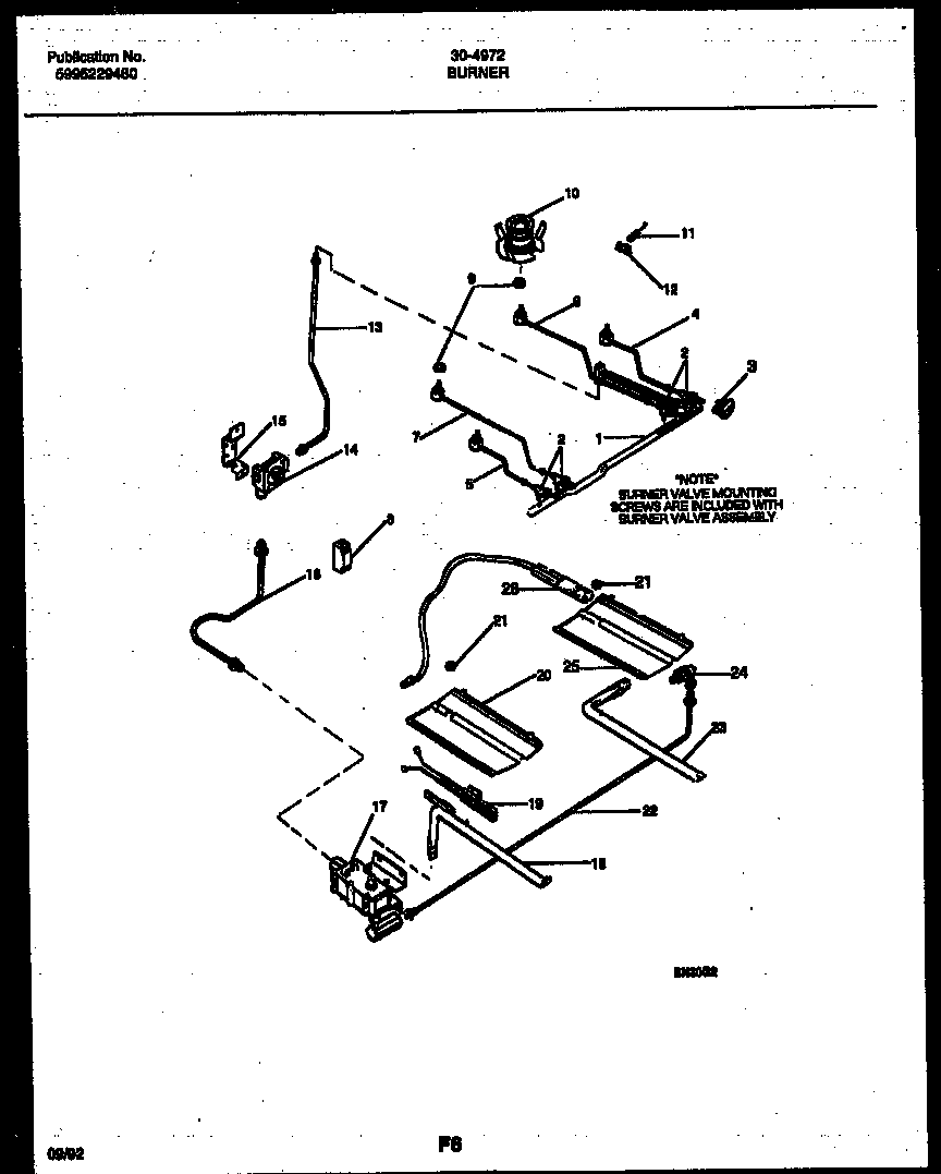 Tappan 30-4972-00-01 burner parts diagram