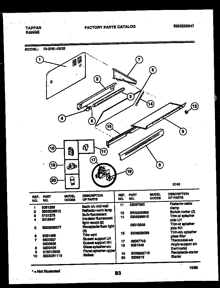 Tappan 73-3751-66-02 broiler parts diagram